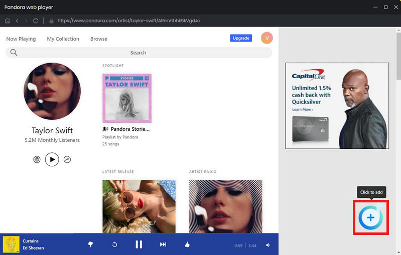 add Pandora songs to tunepat