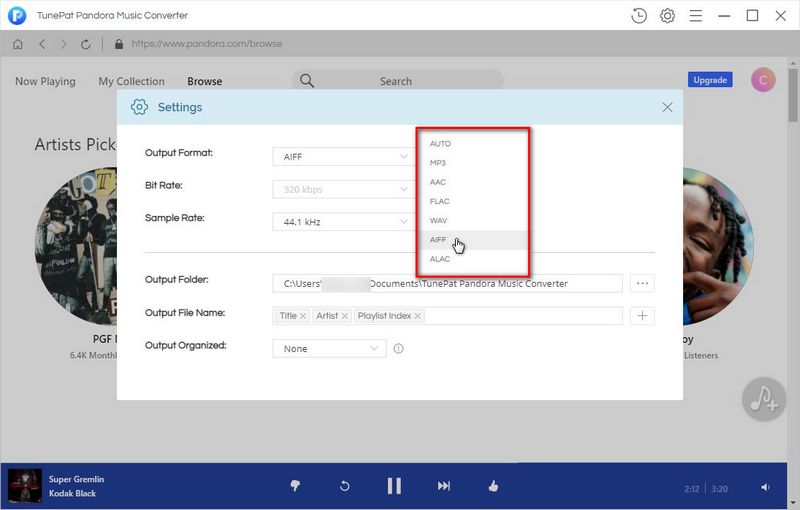 convert pandora music to aiff