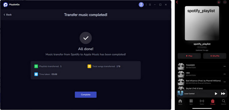 Spotify playlist imported to iTunes