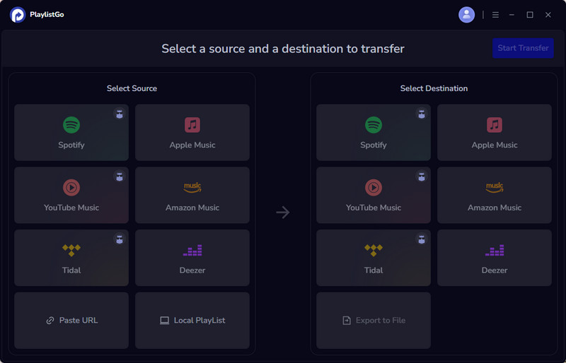 Playlist Go interface