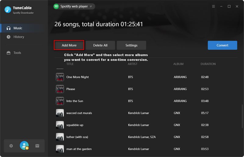 convert multiple albums at once