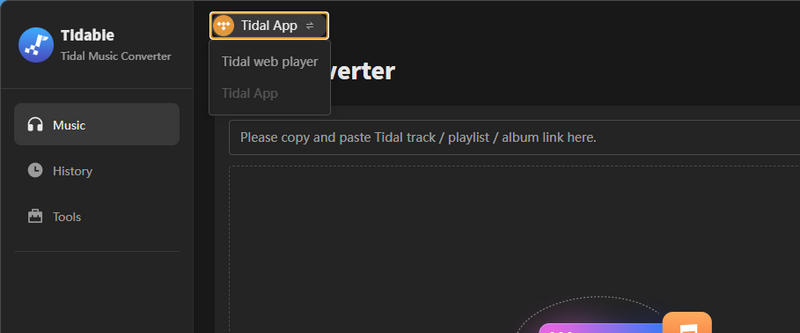 Tidabie select audio sources