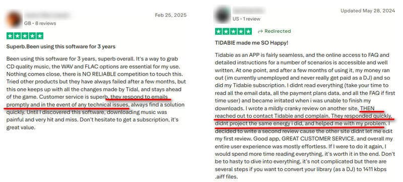 Tidabie good review trustpilot