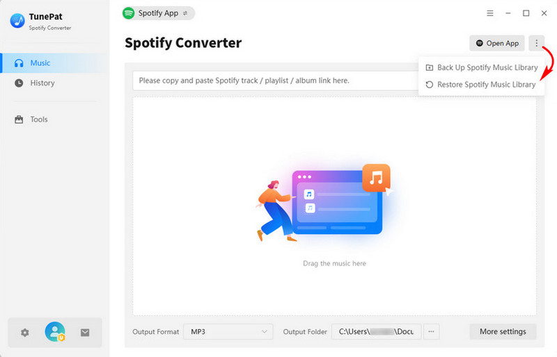 back up or restore Spotify music library