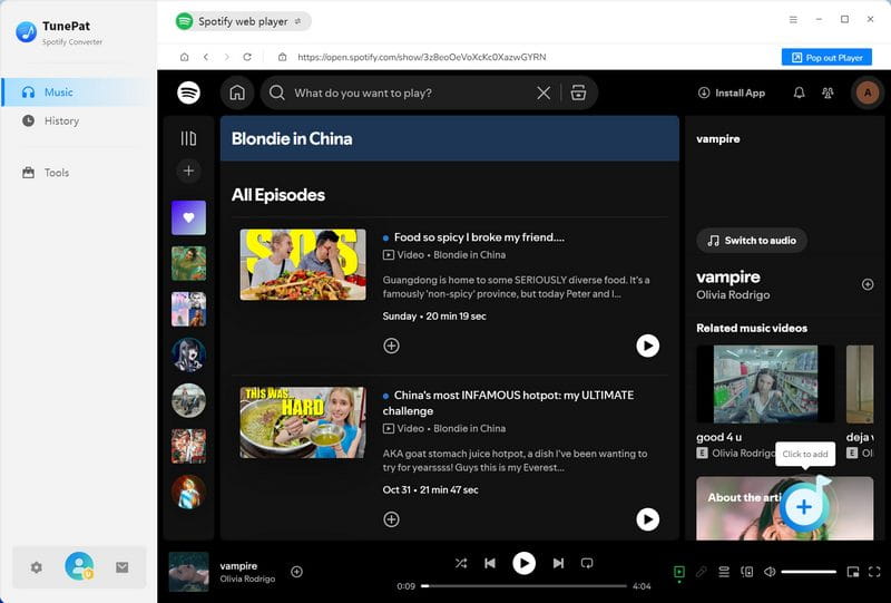 open spotify podcast video
