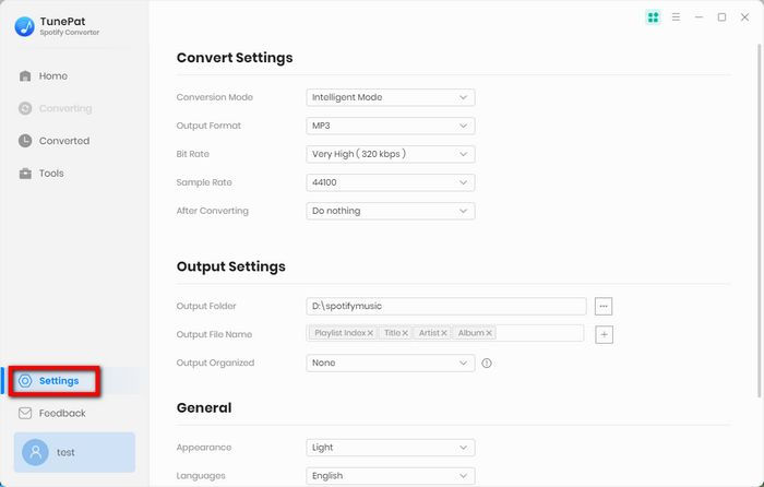 Customize output settings