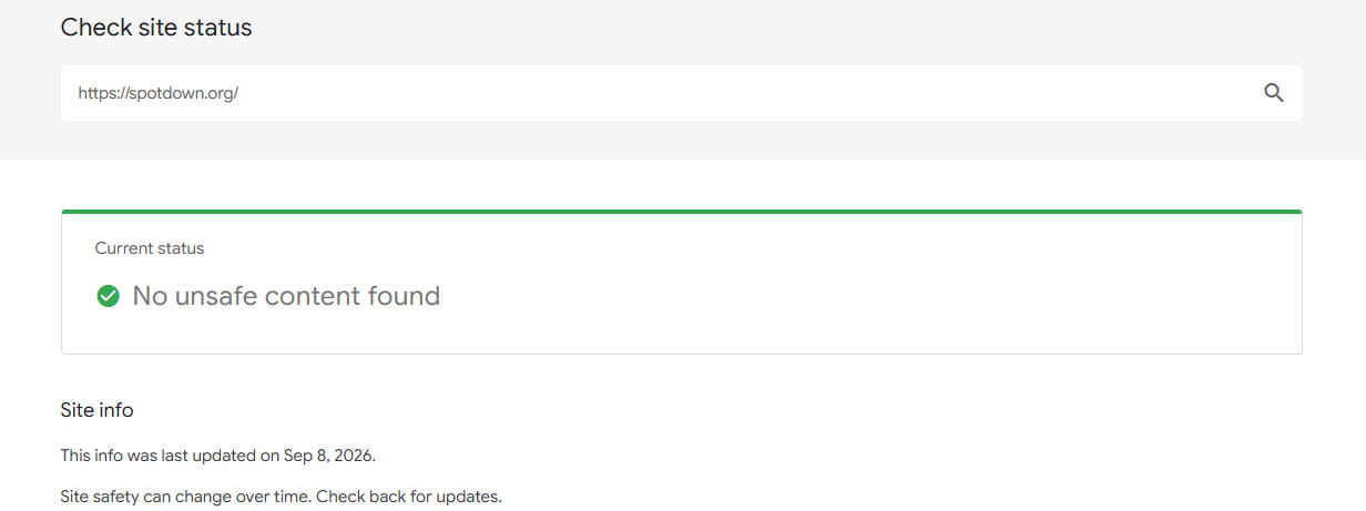 Spotdown Google transparencyreport