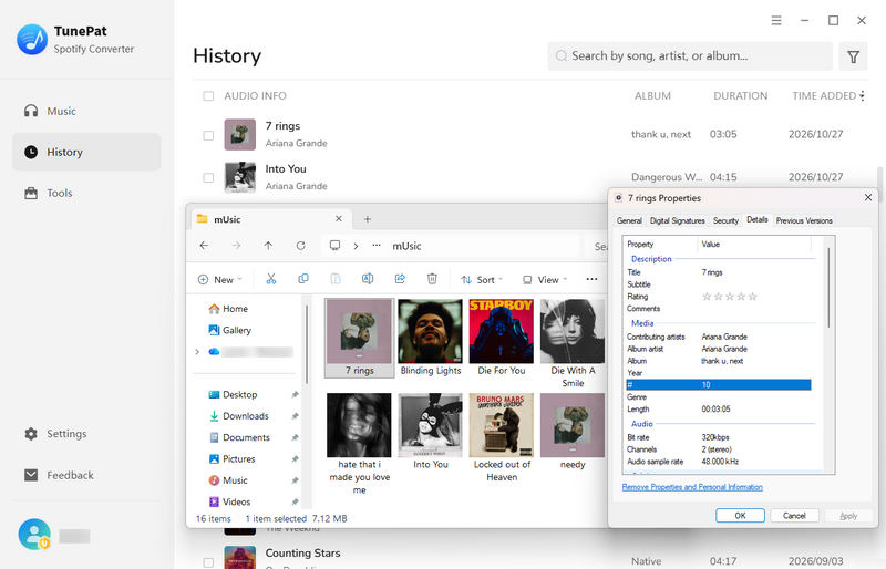 TunePat Spotify Music Converter ID3 Tags and Metadata Accuracy