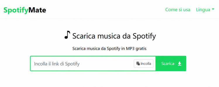 Interfaccia di SpotifyMate