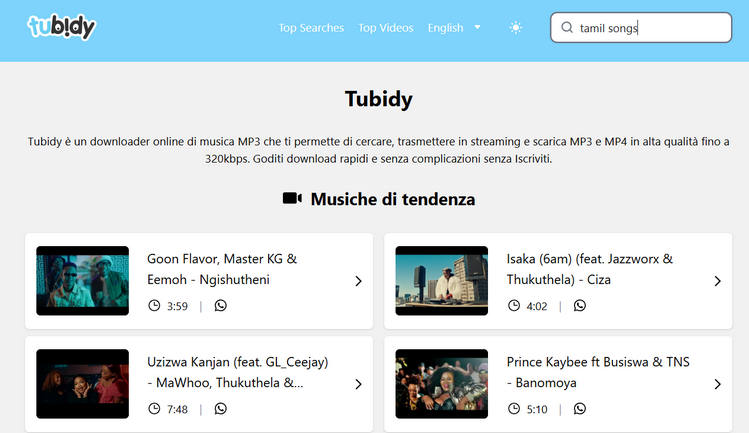tubidy download brani tamil in MP3