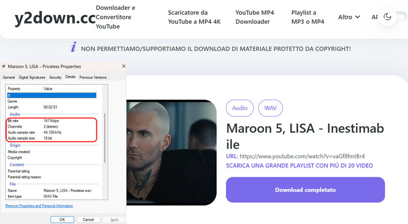 sito per scaricare WAV y2down.cc
