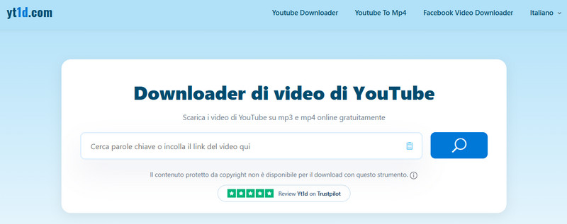 yt1d.com per scaricare YouTube in MP3