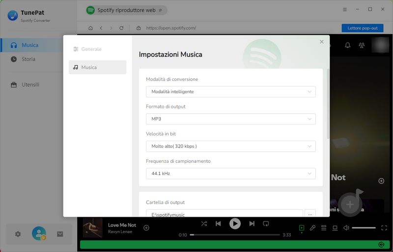 completa le impostazioni
