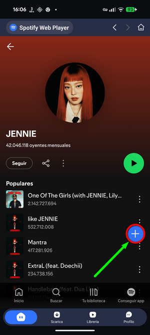 aggiungi canzoni Spotify da scaricare