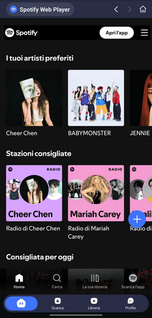 Accedi al tuo account Spotify