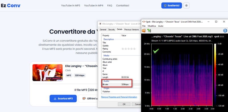 Analisi della qualità audio di EzMP3
