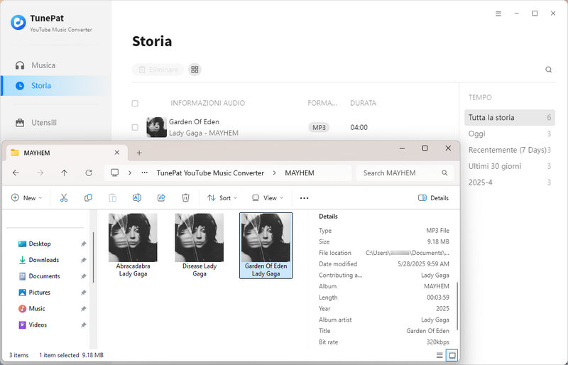 trasferisci canzoni di YouTube su Android