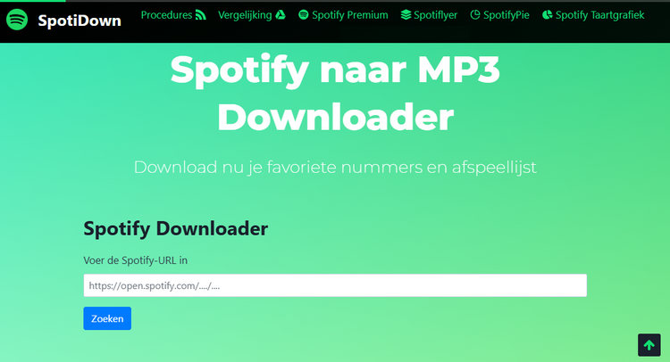 Spotidown Spotify naar MP3 Downloader