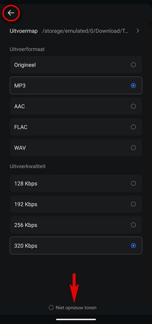 Spotify download bevestigen