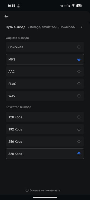 choose mp3 format
