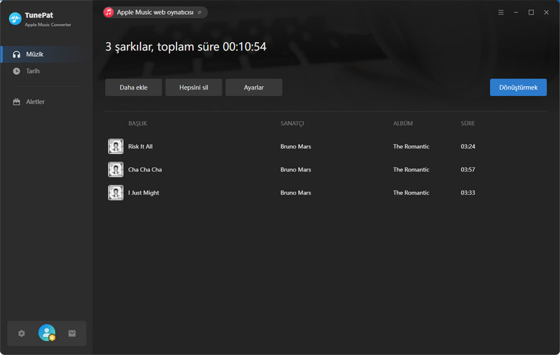 şarkıları dönüştür